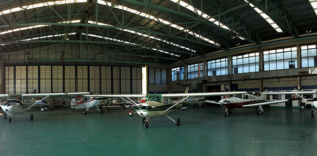 Hangar de Global Jet, vista interior 1